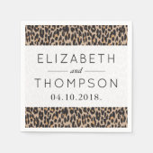 Luipaardprint, Vlekken, Bruine Luipaard, Trouwen Servetten (Voorkant)