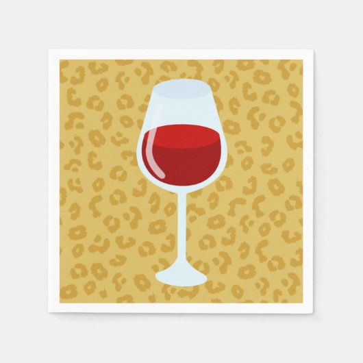 Luipaardprint wijnglas servetten (Voorkant)