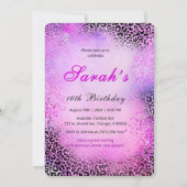 Luipaardprint Zoete 16 Roze Glitters Kaart (Voorkant)