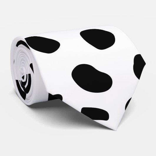 Luipaardprint Zwart en Wit Stropdas (Opgerold)