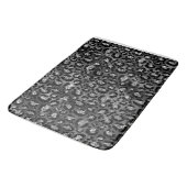 Luipaardprint Zwart en Zilver Grijs Badmat (Gekanteld)