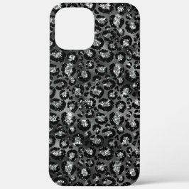 Luipaardprint Zwart en Zilver Grijs Case-Mate iPhone Case