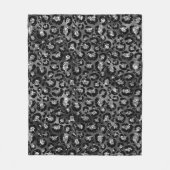 Luipaardprint Zwart en Zilver Grijs Fleece Deken (Voorkant)