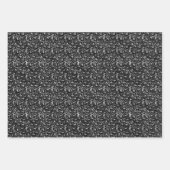 Luipaardprint Zwart en Zilver Grijs Inpakpapier Vel (Voorkant 3)