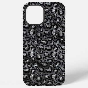 Luipaardprint Zwart en Zilver Grijs iPhone 12 Pro Max Hoesje