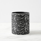 Luipaardprint Zwart en Zilver Grijs Mok (Midden)