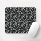 Luipaardprint Zwart en Zilver Grijs Muismat (Met muis)