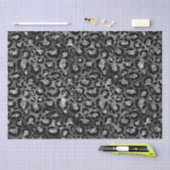 Luipaardprint Zwart en Zilver Grijs Tissuepapier (Craft)