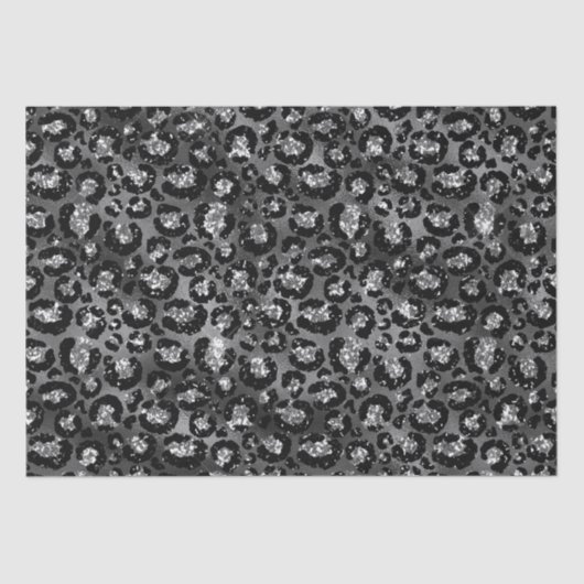 Luipaardprint Zwart en Zilver Grijs Tissuepapier (Voorkant)
