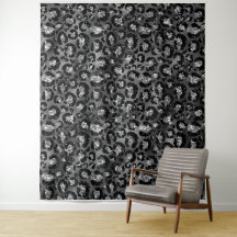 Luipaardprint Zwart en Zilver Grijs