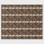 Luipaardprint Zwarte Brons Monogram Cadeaupapier (Vlak)
