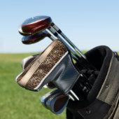 Luipaardprint Zwarte Brons Monogram Golfheadcover (Insitu)