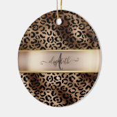 Luipaardprint Zwarte Brons Monogram Keramisch Ornament (Links)
