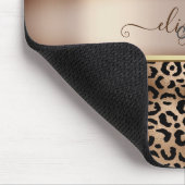 Luipaardprint Zwarte Brons Monogram Muismat (Hoek)