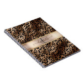 Luipaardprint Zwarte Brons Monogram Notitieboek (Rechterzijde)