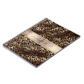 Luipaardprint Zwarte Brons Monogram Notitieboek (Linkerzijde)