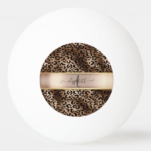 Luipaardprint Zwarte Brons Monogram Pingpongbal (Voorkant)