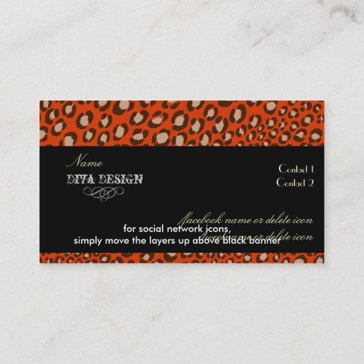 Luipaardprinters voor divas/DIY achtergrond Visitekaartje (Achterkant)
