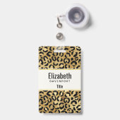 Luipaardprintpatroon in goud en zwart badge (Voorzijde met uittrekbare clip)