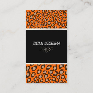 Luipaardprints voor diva's/DIY achtergrond Visitekaartje