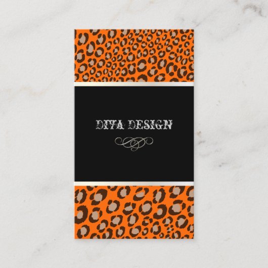 Luipaardprints voor diva's/DIY achtergrond Visitekaartje (Voorkant)