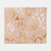 Luipaardschil, roos gouden textuur fleece deken (Voorkant (Horizontaal))