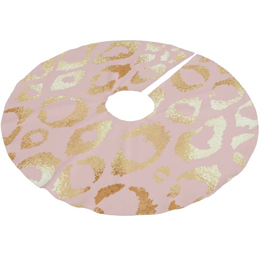 Luipaardschil, roos gouden textuur kerstboom rok (Gekanteld)