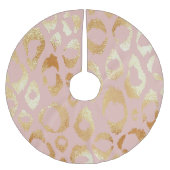 Luipaardschil, roos gouden textuur kerstboom rok (Voorkant)