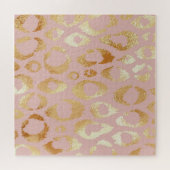 Luipaardschil, roos gouden textuur legpuzzel (Horizontaal)