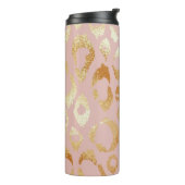 Luipaardschil, roos gouden textuur thermosbeker (Gedraaid links)