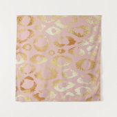 Luipaardschil, roos gouden textuur wandkleed (Voorkant (horizontaal))