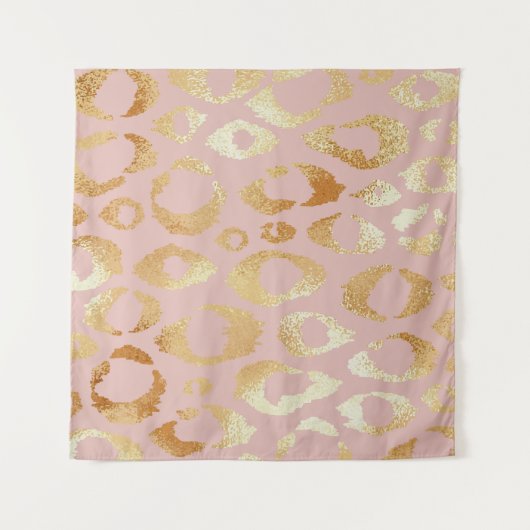 Luipaardschil, roos gouden textuur wandkleed (Voorkant (horizontaal))