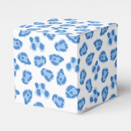 Luipaardstip in Blauwe Porselein Bedankdoosjes