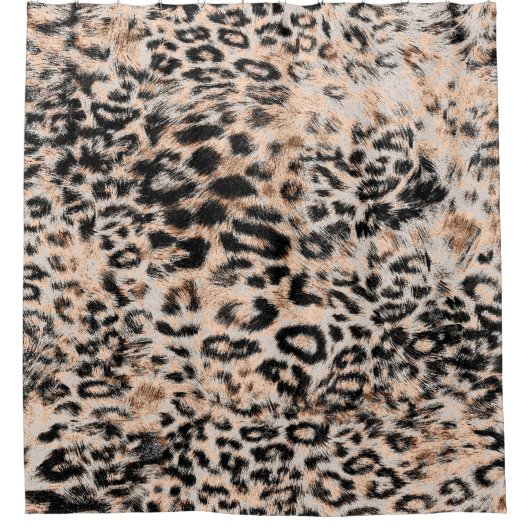 Luipaardtextuur, luipaard dierprintpatroon douchegordijn (Voorkant)