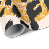 Luipaardtextuur met gouden barokpatroon cadeaupapier (Rol Hoek)
