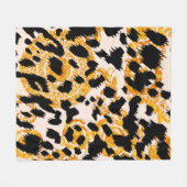 Luipaardtextuur met gouden barokpatroon fleece deken (Voorkant (Horizontaal))