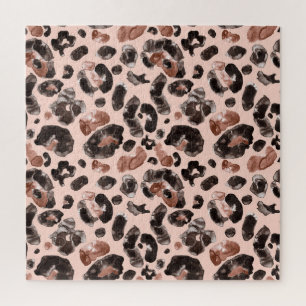 Luipaardvacht, dierlijke huid naadloos patroon. legpuzzel