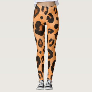 Luipaardvacht, waterverf, naadloze textuur. leggings