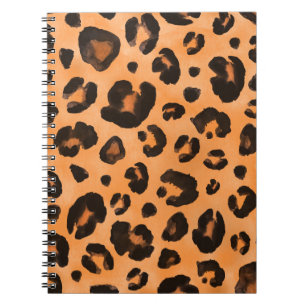 Luipaardvacht, waterverf, naadloze textuur. notitieboek