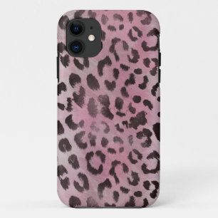 Luipaardvel in Roze Roos iPhone 11 Hoesje