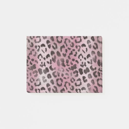 Luipaardvel in Roze Roos Post-it® Notes (Voorkant)