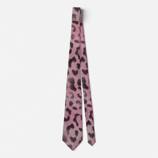 Luipaardvel in Roze Roos Stropdas (Voorkant)