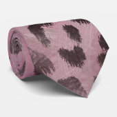 Luipaardvel in Roze Roos Stropdas (Opgerold)