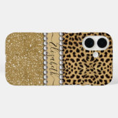 Luipaardvlek Goud Glitter Rijnsteen FOTO AFDRUK Case-Mate iPhone Case (Achterkant (horizontaal))