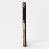 Luipaardvlek Goud Glitter Rijnsteen PRINT Case-Mate iPhone Case (Achterkant/links)