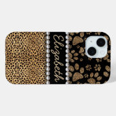Luipaardvlek Pootafdrukken Rhinestone FOTO AFDRUK Case-Mate iPhone Case (Achterkant (horizontaal))