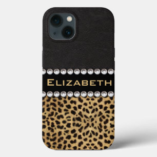 Luipaardvlek Rhinestone Diamanten Monogram Case-Mate iPhone Case