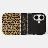 Luipaardvlek Rhinestone Diamanten Monogram FOTO Case-Mate iPhone Case (Achterkant (horizontaal))