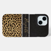 Luipaardvlek Rhinestone Diamanten Monogram FOTO Case-Mate iPhone Case (Achterkant (horizontaal))