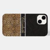 Luipaardvlek Rijnsteendiamanten Monogram Case-Mate iPhone Case (Achterkant (horizontaal))